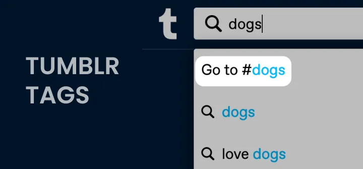 Tumblr search bar showing a search for multiple tags at once