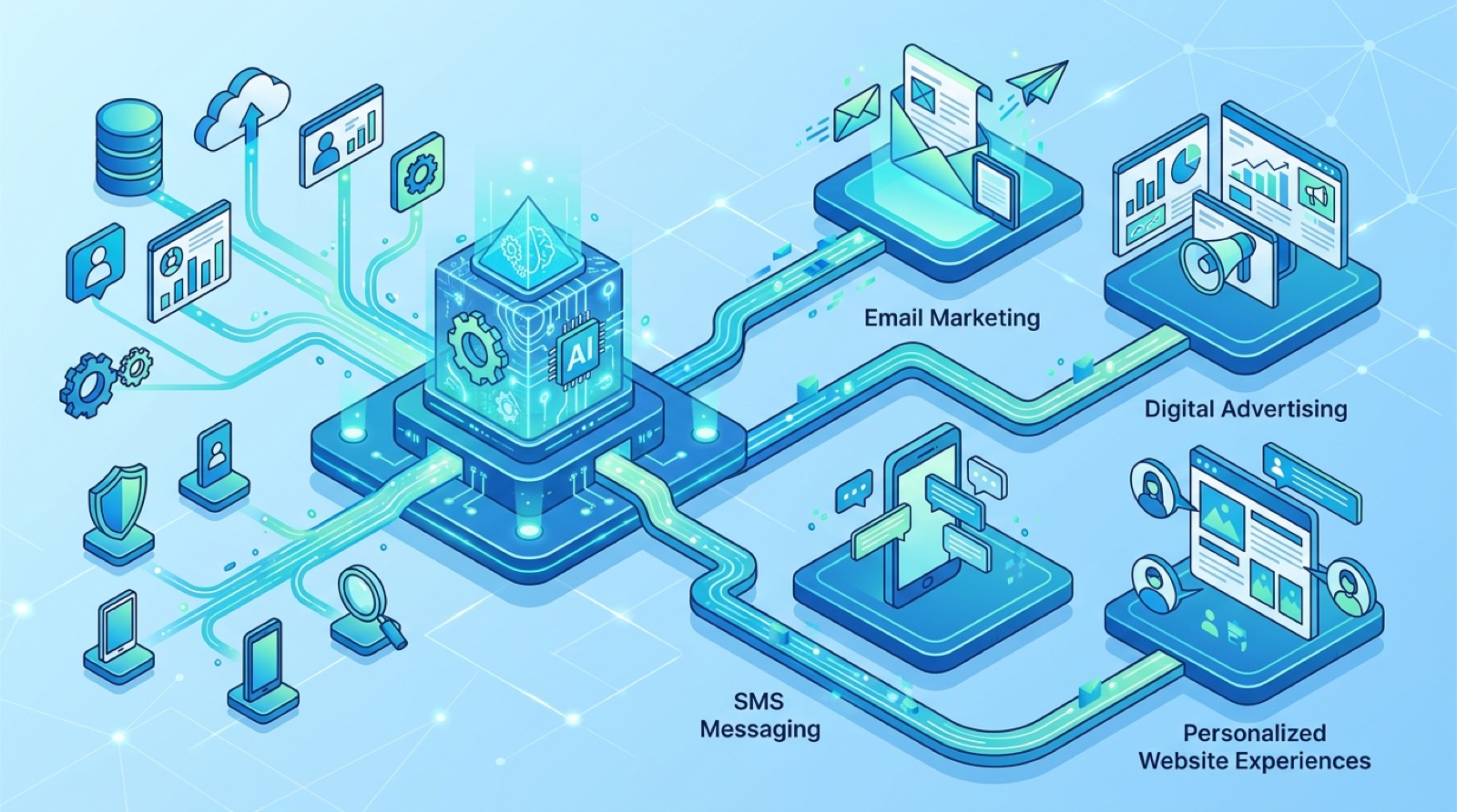 Illustration: AI search results across Google, ChatGPT, Perplexity, and Claude all citing the same source