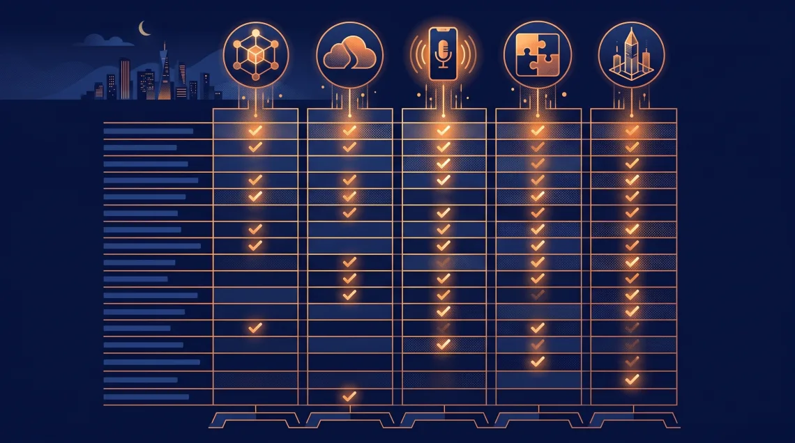 Feature matrix comparing the leading enterprise AI SEO platforms across 12 capabilities