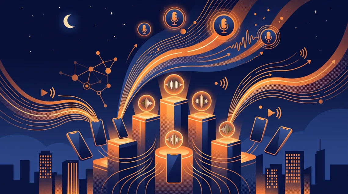 Podium leaderboard ranking the top AI voice agent platforms for 2026