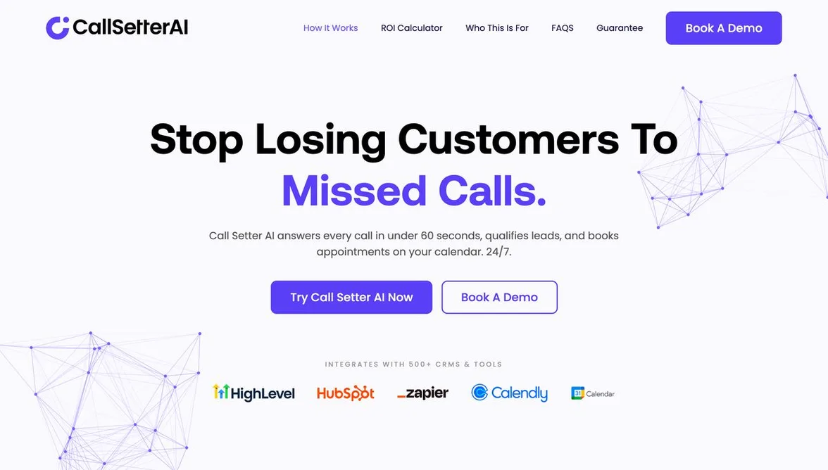 CallSetter AI website built by Tested Media, SEO company serving Fresno