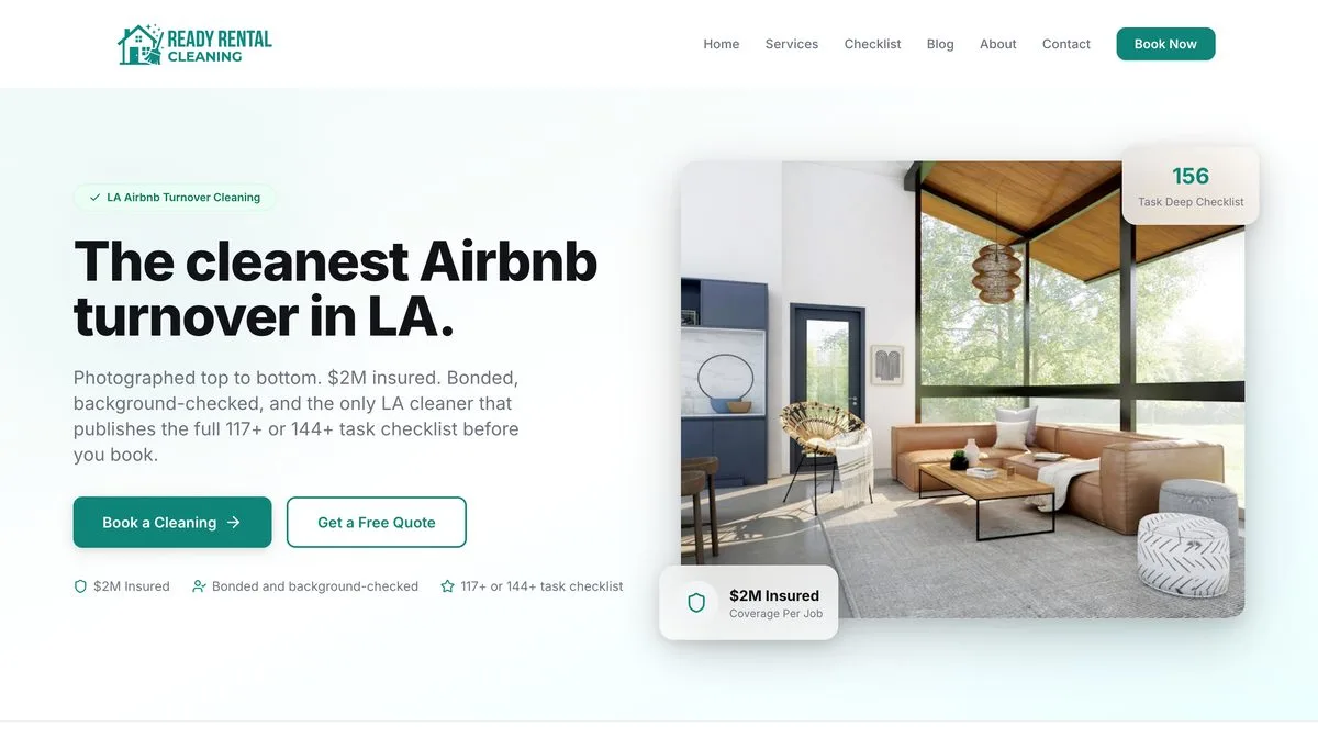 Ready Rental Cleaning site built by Tested Media, SEO company serving Mesa